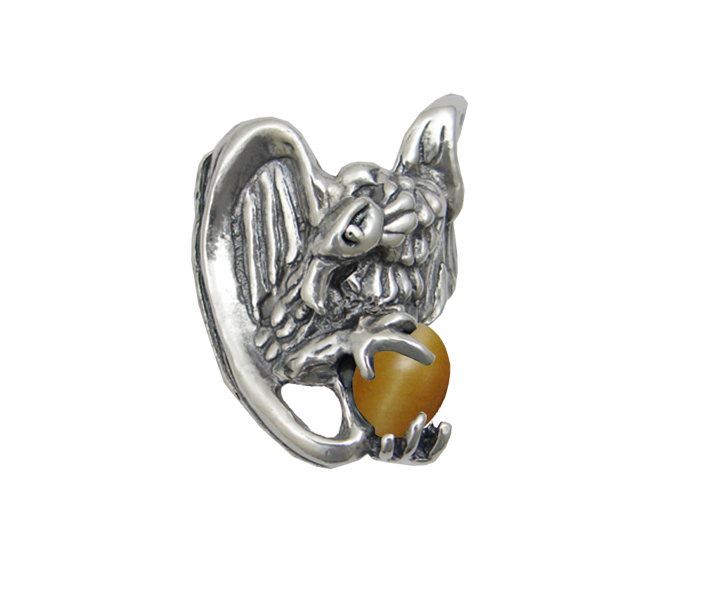 Sterling Silver Heavy Weight Vulture Ring With Honey Size 15 Sterling Silver Heavy Weight Vulture Ring With Honey Size 15